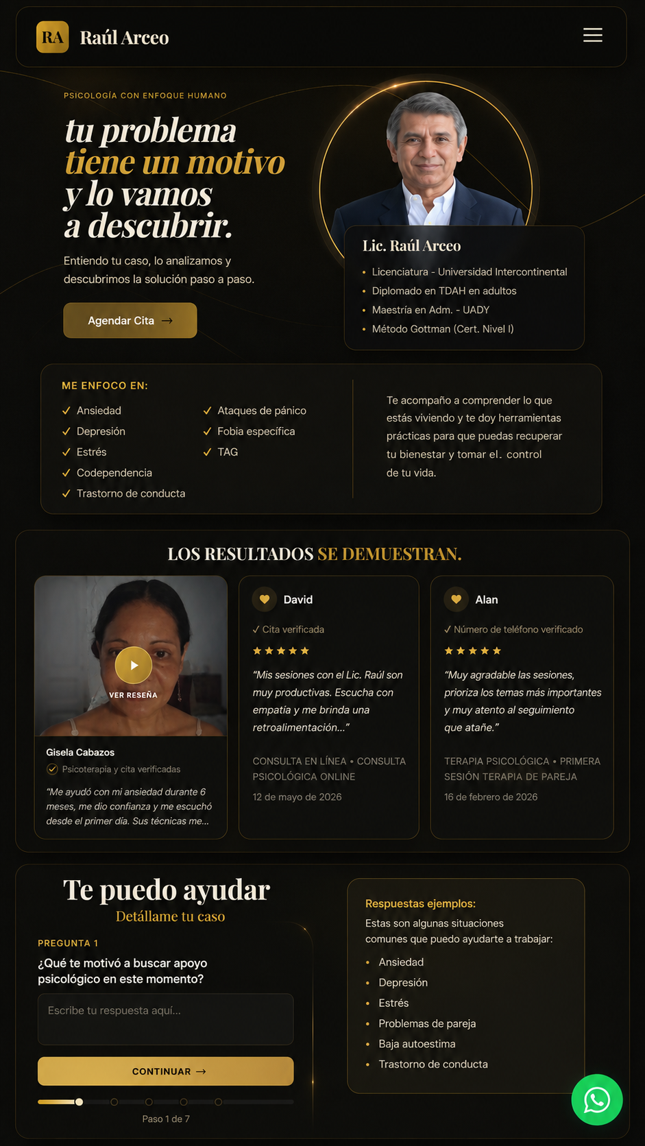 Caso real: sistema web para Raúl, psicólogo